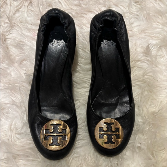 Black Tory Burch Reva Heels - Picture 1 of 6